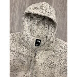 The North Face M Sherpa High Pile Furry Fleece Jacket Womens Medium Cream Zip